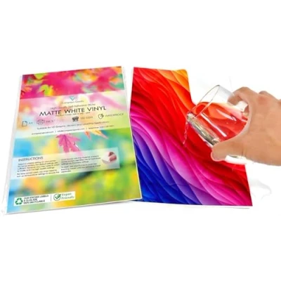 Afbeelding van Evergreen Goods 10 vellen waterdicht mat wit zelfklevend vinyl inkjet en laserprintpapier, bedrukbaar papier voor stickers, etiketten, borden stickers