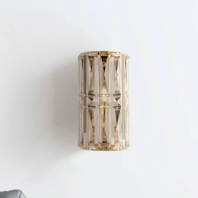 Afbeelding van Wandlamp Maytoni Facet, hoogte 25 cm, goudkleurig, glas, E14