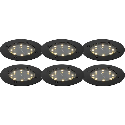 Afbeelding van QAZQA Set van 6 grondspots zwart incl. LED IP65 Solar Terry