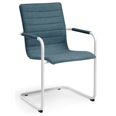 Afbeelding van Stijlvolle Design vergaderstoel voorzien van wolvilt stoffering Wit frame Patrol stof