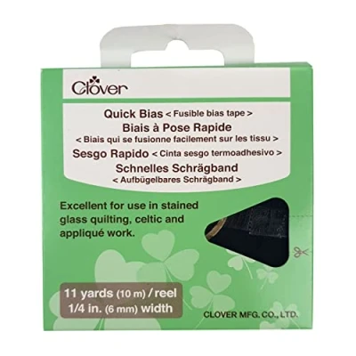 Afbeelding van Clover opstrijkbare bies 10m zwart