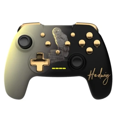 Afbeelding van Harry Potter Draadloze controller geschikt voor Nintendo Switch Hedwig model Zwart 1M kabel