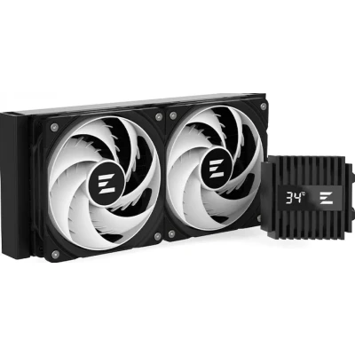 Afbeelding van Zalman Alpha2 A24 Black Vloeistofkoelsysteem processor afmeting radiator: 240 mm voor Intel: LGA 1700, 1200, 115x AMD AM5, AM4 2x 120 RGB Fans aluminium zwart