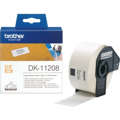 Afbeelding van Brother dk 11208 black on white address labels 38x90mm direct thermal 1 roll DK11208