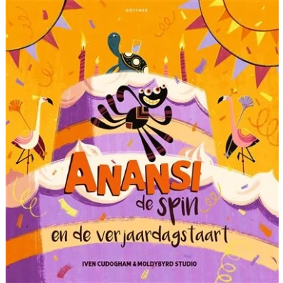 Image de Anansi de spin en verjaardagstaart