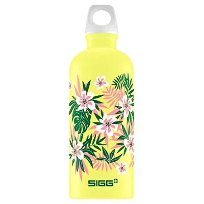 Afbeelding van Sigg Florid Touch Ultra Lemon drinkfles (0,6 l), waterdichte zonder giftige producten, BPA vrij, aluminium fles, robuust en zeer licht, gemakkelijk mee te nemen