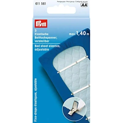 Afbeelding van Prym 3 Lakenspanners elastisch 18mm wit. MAX. 1.40 METER.