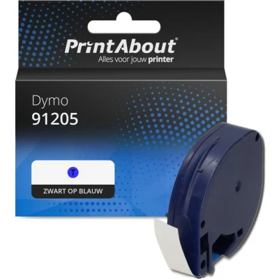 Afbeelding van Huismerk Dymo 91205 (S0721650) Tape Zwart op blauw (12 mm)