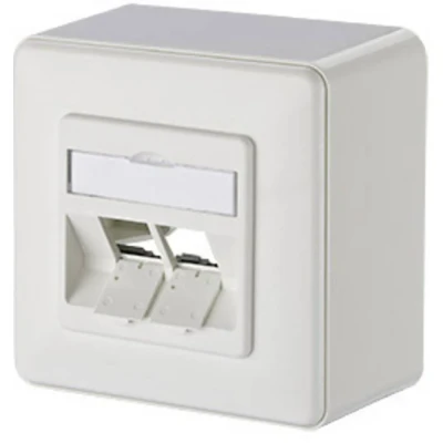 Afbeelding van Metz Connect 130B10D20002 E Netwerkdoos Opbouw (op muur) Zonder connectoren 2 poorten Zuiver wit