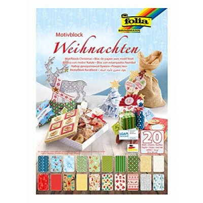 Afbeelding van Folia 47249 Designerpapierblok Kerst Variatie 20 Vel