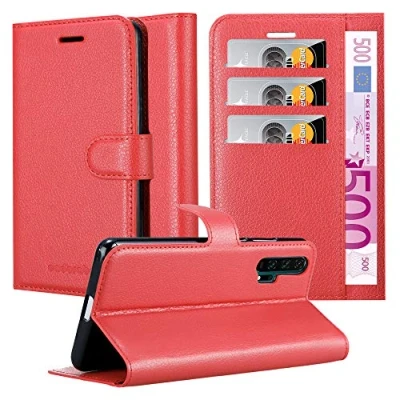 Afbeelding van Cadorabo Hoesje geschikt voor Honor 20 PRO in KARMIJN ROOD Beschermhoes met magnetische sluiting, standfunctie en kaartvakje Book Case Cover Etui