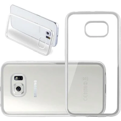 Afbeelding van Cadorabo Hoesje geschikt voor Samsung Galaxy S6 EDGE in CHROOM ZILVER Beschermhoes gemaakt van flexibel TPU Case Cover silicone