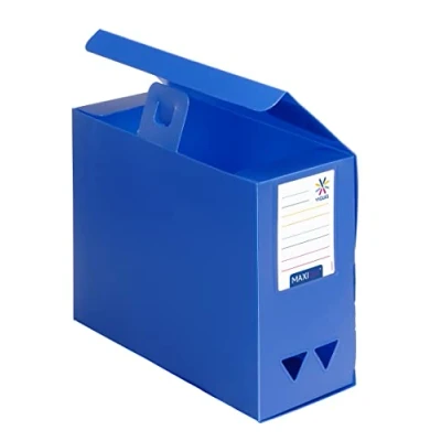 Image de Viquel Maxi Doc Boîte de Classement Boite rangement archive en plastique polypropylène grande capacité dos 120 mm Bleu