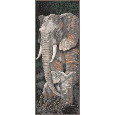Afbeelding van Lanarte Tel borduurpakket 0008059 wildlife, olifant met jong Telstof