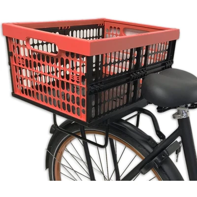 Afbeelding van Plates4bikes Vouwkrat + Multi Plaat Tassenbeugels koraal
