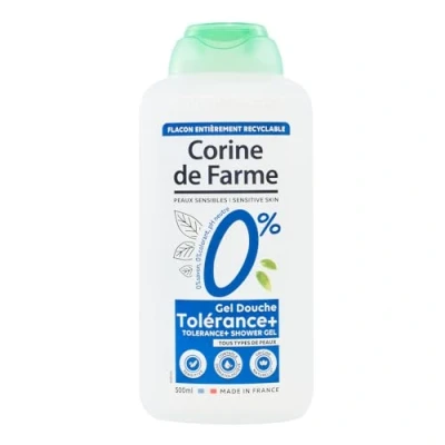 Image de Corine de Farme Gel douche hypoallergénique 0% Tolérance+ Haute tolérance pour peaux sensibles pH neutre, sans savon ni colorants 500 ml