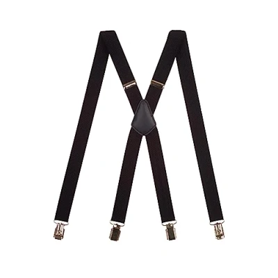 Afbeelding van Olata Bretels, smal, uniseks, verstelbaar, X clips met metalen klemmen, 2,5 cm, Navy Blauw