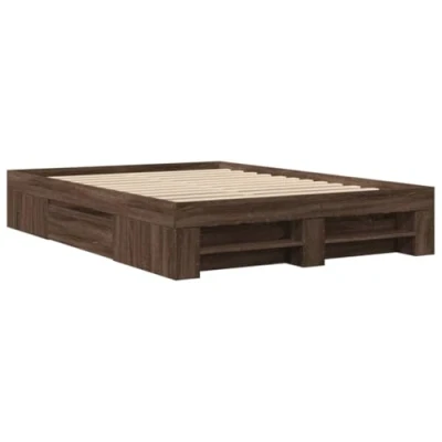 Afbeelding van vidaXL Bedframe bewerkt hout bruin eikenkleur 135x190 cm