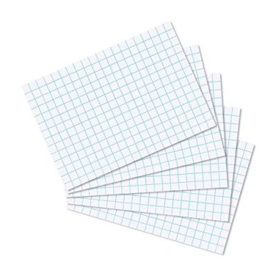 Image de Pqt de 100 fiches bristol 170g format a8 quadrillée blanc herlitz 10621456