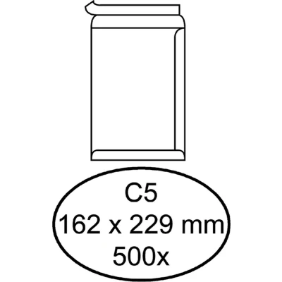 Afbeelding van Envelop Hermes akte C5 162x229mm zelfklevend wit 500stuks