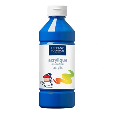Image de Lefranc Bourgeois Enfants peinture acrylique bleu primaire 500 ml