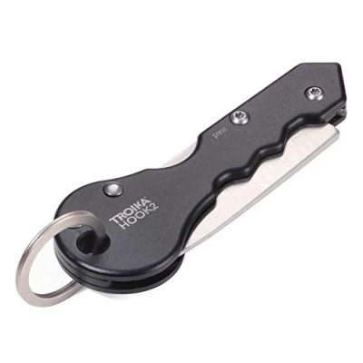 Afbeelding van Troika Pakket mes met kleine sleutelring 420 roestvrij staal mat aluminium zwart zilver 6,8 cm modern, zwart., Modern