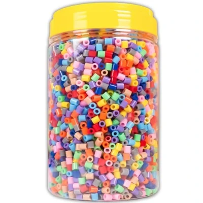 Afbeelding van La Manuli 5000 stuks strijkkralen, middelgroot, 5 mm, met 2 pincetten, steekkralen, knutselkralen, navulset, compatibel alle parelmerken