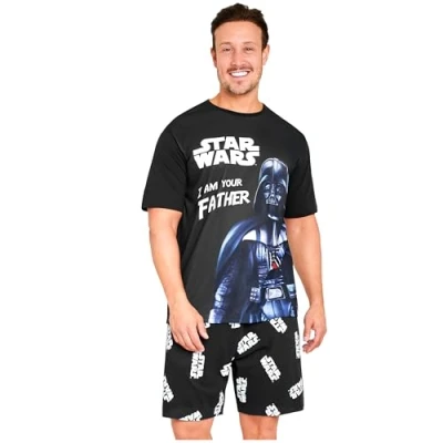 Afbeelding van Star Wars Korte pyjama voor heren, zomer, nachtkleding cadeau Vaderdag, Zwart Darth Vader