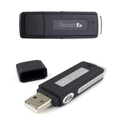 Afbeelding van SMARTEX Mini Voice Recorder 8 GB/150 uur USB Audio Spioniemicrofoon Punaise 2 in 1