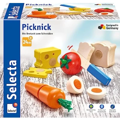 Afbeelding van Selecta Spielzeug Speelgoedeten Brood &amp; Groente Junior Hout 6 delig