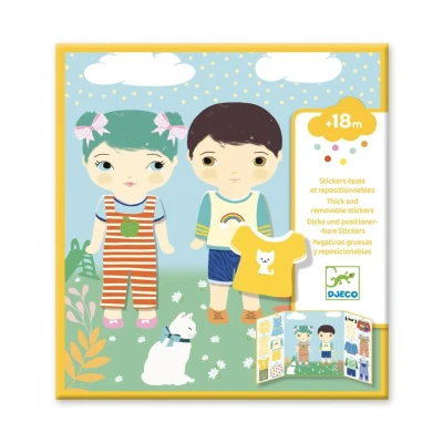 Afbeelding van Djeco herbruikbare stickers kleding 14st