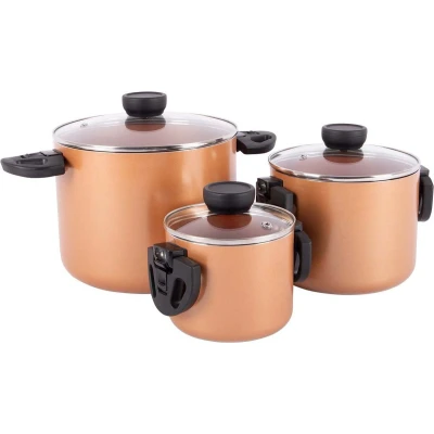 Afbeelding van Bo Camp Industrial Pannenset Slauson Compact 3 Delig Aluminium Inductie