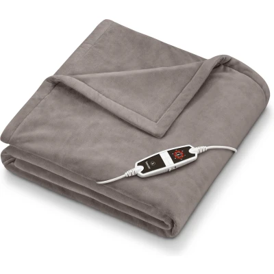 Afbeelding van Beurer HD 150 XXL Warmtedeken 2 Persoons : 200 x cm 6 Warmtestanden Luxe elektrische bovendeken Automatische uitschakeling Fleece Machinewasbaar 3 Jaar garantie Taupe