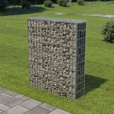 Afbeelding van VidaXL Schanskorfmuur met deksels 80x20x100 cm gegalvaniseerd staal