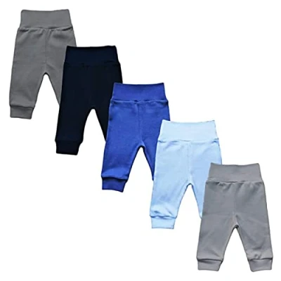 Afbeelding van MEA BABY Uniseks babybroek van 100% katoen, in 5 pack/pofbroek, voor Jongens en meisjes, slip on broek,