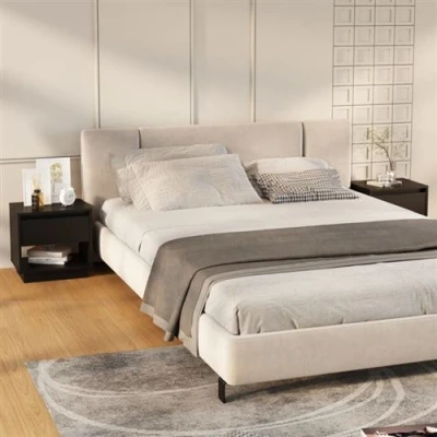 Afbeelding van vidaXL Nachtkastjes 2 st 45x34x44 cm bewerkt hout zwart