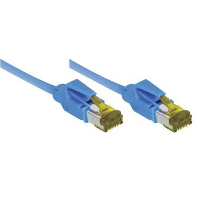 Afbeelding van Tecline Patchkabel S/FTP, PiMF, Cat 6a, blauw, 1,0 m Voor 10 Gigabit/s, halogeenvrij, met Draka kabel en (SFTP, CAT6a, 1 m), Netwerkkabel