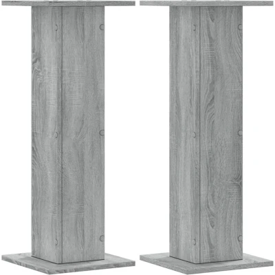Afbeelding van vidaXL Speakerstandaards 2 st 30x30x80 cm bewerkt hout grijs sonoma