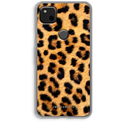 Afbeelding van Case Company® hoesje geschikt voor Google Pixel 4a Luipaard Soft Cover Telefoonhoesje Bescherming aan alle Kanten en Schermrand