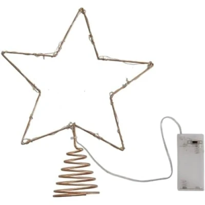 Afbeelding van Ginger Ray Gouden piek voor de kerstboom met lichtjes