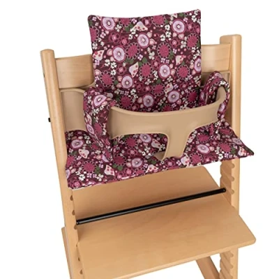 Afbeelding van Stokke Kussensloop voor kinderstoel, compatibel met Stokke, Tripp Trapp, Trip Trap meegroeiende kinderstoel en (paarse bloem)