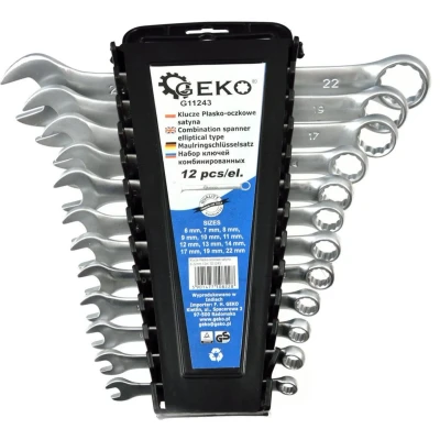 Afbeelding van Steekring sleutel set 12 dlg 6 t/m 22 mm Steek ringsleutel GEKO