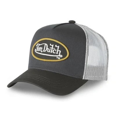 Afbeelding van Von Dutch Verstelbare pet voor dames en heren, originele comfortabele truckerpet, grijs.