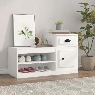 Afbeelding van Schoenenkast 100x42x60 cm bewerkt hout wit