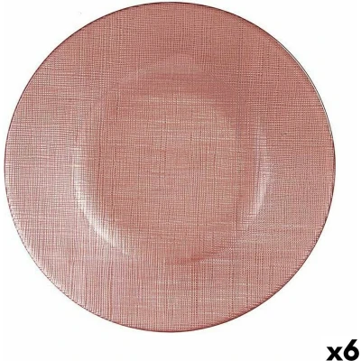 Afbeelding van Platt tallrik Roze Glas 6 Stuks (21 x 2 21 cm)