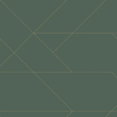 Afbeelding van ESTAhome behang grafische lijnen donkergroen en goud 139212 0,53 x 10,05 m