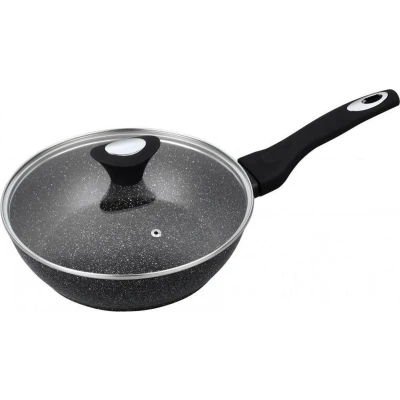 Afbeelding van Klausberg 7295 Wokpan met deksel Ø24 cm Marmer/Keramische coating Alle warmtebronnen Zwart