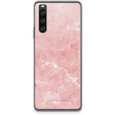 Afbeelding van Case Company® hoesje geschikt voor Sony Xperia 10 IV Roze marmer Soft Cover Telefoonhoesje Bescherming aan alle Kanten en Schermrand