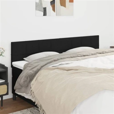 Image de vidaXL Têtes de lit 2 pcs Noir 80x5x78/88 cm Tissu346160