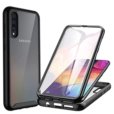 Afbeelding van CENHUFO beschermhoes voor Samsung A70, schokbestendig, met displaybescherming, 360 graden beschermd, telefoon, dubbelzijdige bumper, transparant, draagbaar, integrale Galaxy